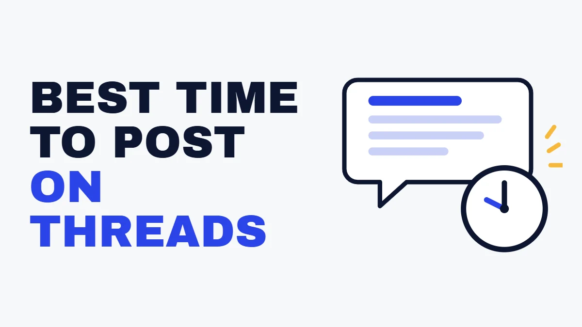 Best time to post on Threads headline beside a speech bubble and a clock set to 10:00